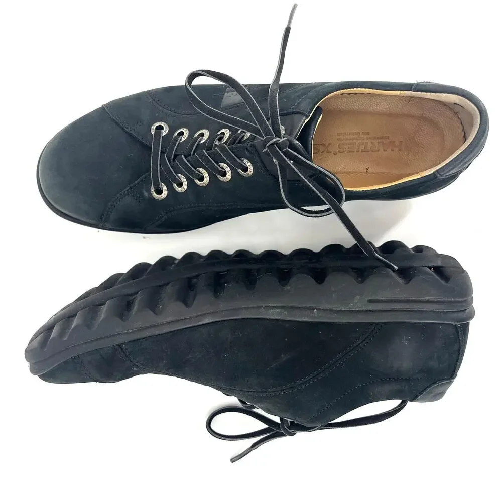 Hartjes Women's Black Nubuck Lace-Up‎ Comfort Shoes Size 6.5